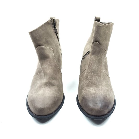 Torrid Tan Faux Leather Suede Western Heel Booties - Picture 2 of 8